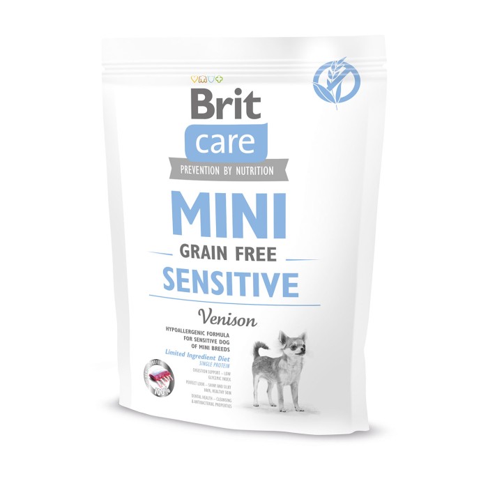 Brit Care GF Mini Sensitive з оленіною для собак мініатюрних порід із чутливим травленням 400г
