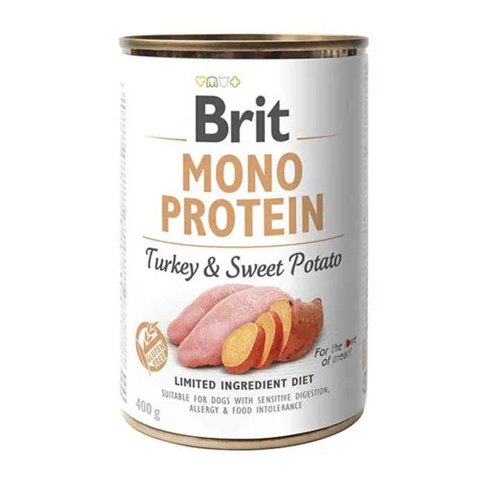 Brit Mono Protein Dog k 400 g для взрослых собак с индейкой и бататом*