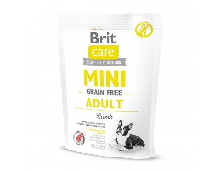 Сухой корм для взрослых собак миниатюрных пород Brit Care GF Mini Adult Lamb, 400 г