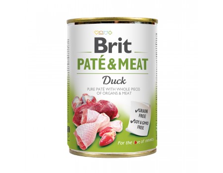 Корм влажный Brit Care Pate and Meat для взрослых собак с уткой, 400 г