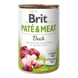 Brit Pate & Meat Dog k 400 g для взрослых собак с уткой..