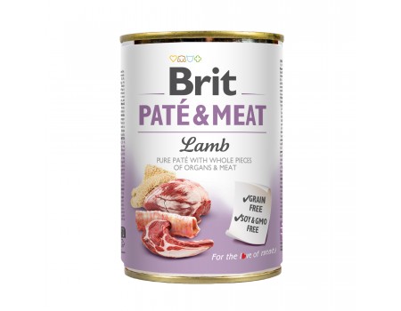 Корм вологий Brit Care Pate and Meat для дорослих собак з ягням, 400 г