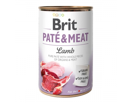 Brit Pate & Meat Dog k 400 g для взрослых собак с ягненком