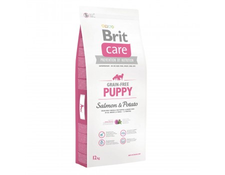Brit Care GF Puppy Salmon з лососем для цуценят та молодих собак усіх порід 12 кг