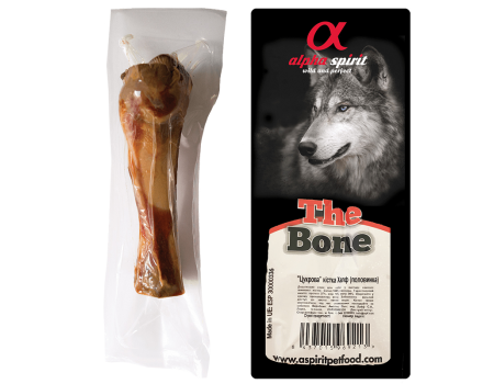 Жевательная кость половинка Alpha Spirit Ham Bone Half для взрослых собак средних и крупных пород, 16 - 17 см