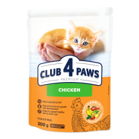 Сухий корм Club 4 Paws (Клуб 4 лапи) ПРЕМІУМ Kittens Chicken, для кошенят, з куркою, 300 г 