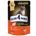 Club 4 Paws (Клуб 4 лапи) Преміум "Шматочки з кроликом та індичкою в соусі". Повнораційний консервований корм для дорослих кішок, 0,08 кг