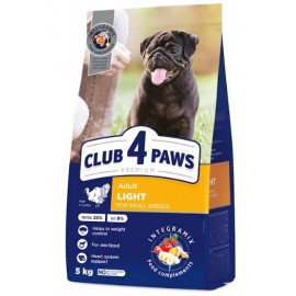 Club 4 Paws (Клуб 4 лапы) ПРЕМИУМ "КОНТРОЛЬ ВЕСА" сухой корм контроль веса малые породы собак, с индейкой,  5 кг