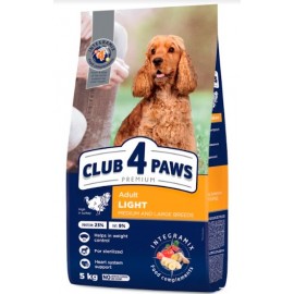 Club 4 Paws (Клуб 4 лапи) ПРЕМІУМ "КОНТРОЛЬ ВАГИ" сухий корм середні та великі породи собак, індичка, 5 кг