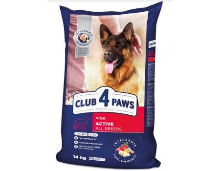 Club 4 Paws (Клуб 4 лапы) ПРЕМИУМ АКТИВ для взрослых собак всех пород 14 кг