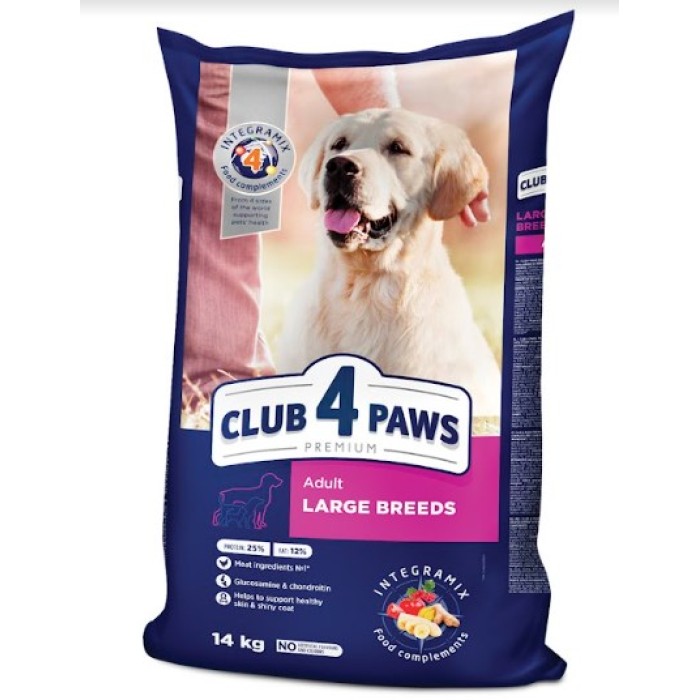 Корм для собак Club 4 Paws Premium (Клуб 4 Лапи) для великих порід, з куркою 14 кг