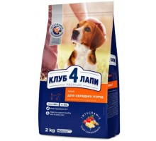 Club 4 Paws (Клуб 4 лапы) PREMIUM для взрослых собак средних пород 2 к..