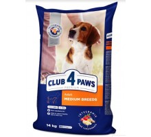 Club 4 Paws (Клуб 4 лапы) ПРЕМИУМ для взрослых собак средних пород 14 ..