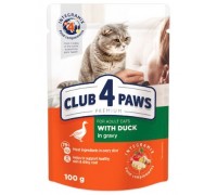 Влажный корм Club 4 Paws (Клуб 4 лапы) Premium для кошек, с уткой в со..