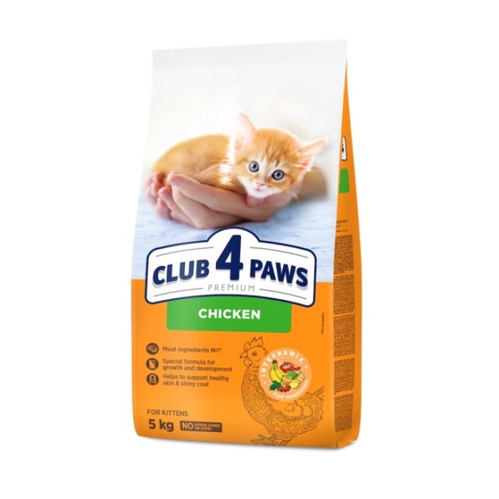 Сухий корм Club 4 Paws (Клуб 4 лапи) ПРЕМІУМ Kittens Chicken, для кошенят, з куркою, 5 кг 