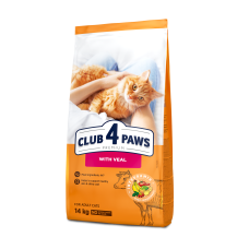 Сухий корм Club 4 Paws (Клуб 4 лапи) ПРЕМІУМ Veal , для дорослих котів, з телятиною, 14 кг