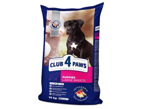 Club 4 Paws (Клуб 4 лапы) ПРЕМИУМ для щенков крупных пород, курица 14 кг