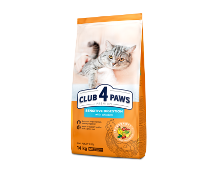 Сухий корм Club 4 Paws (Клуб 4 лапи) ПРЕМІУМ Sensitive Digestion, для дорослих котів, чутливе травлення, 14 кг