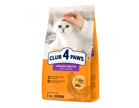 Сухой корм Club 4 Paws (Клуб 4 лапы) ПРЕМИУМ Urinary Health, для взрослых кошек, для поддержания здоровья мочевыводящей системы, 2 кг