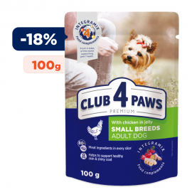 Влажный корм Club 4 Paws (Клуб 4 лапы) Premium для собак малых пород, с курицей в желе, 100 г