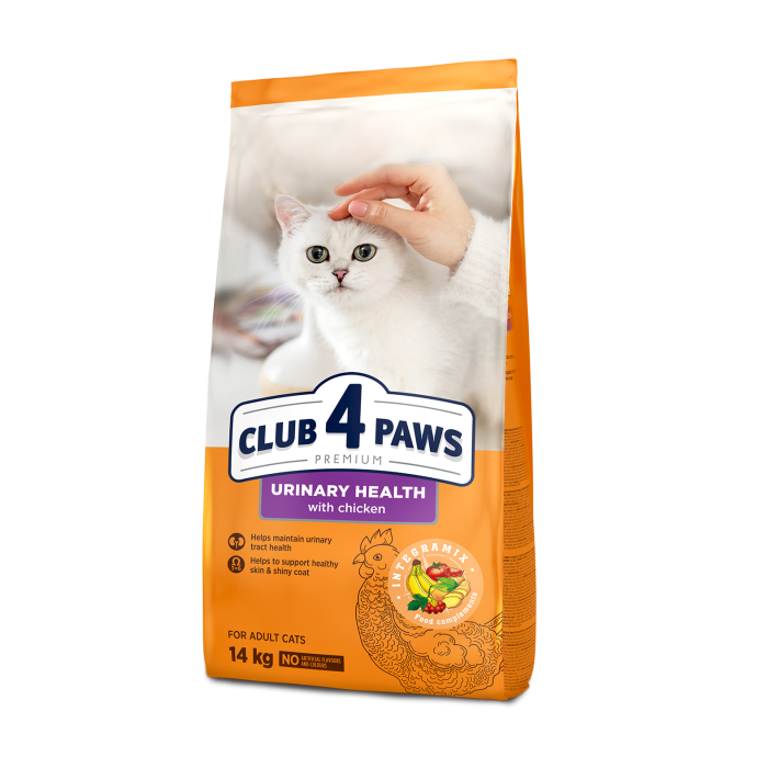 Сухий корм Club 4 Paws (Клуб 4 лапи) ПРЕМІУМ Urinary Health, для дорослих котів, для підтримки здоров'я сечовивідної системи, 14 кг