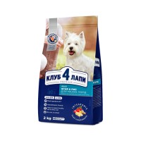Club 4 Paws (Клуб 4 лапи) PREMIUM для собак малих порід "ягня з рисом". 2 кг