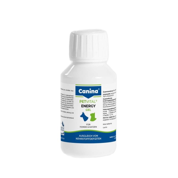 Canina PETVITAL Energy-Gel 100ml для швидкого відновлення котів та собак.