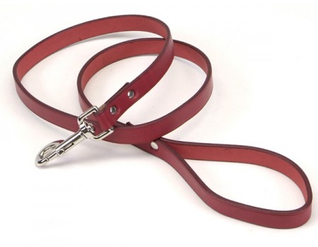 Coastal Circle-T кожаный поводок для собак, 2смХ1,2м , коричнево-красный.