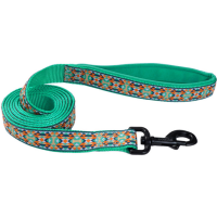 Coastal Ribbon Weave Leash КОСТАЛ РИББОН ВЕЙВ поводок для собак, 2,5см х 1,8м, темно-бирюзовый с косточками