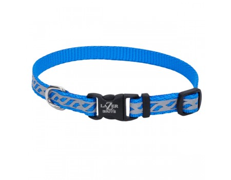 Coastal Lazer свето-отражающий ошейник для собак, 1смХ20-30см , голубая волна.