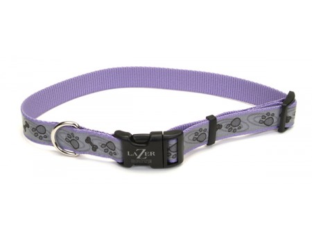 Coastal Lazer свето-отражающий ошейник для собак, 1,6смХ30-45см , лапа кость фиолетовый.