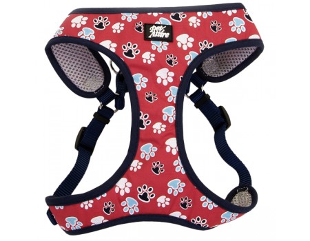 Coastal Designer Wrap шлейка для собак, 48,3-58,4 см, 4,5-8,2 кг, червоний з лапками.