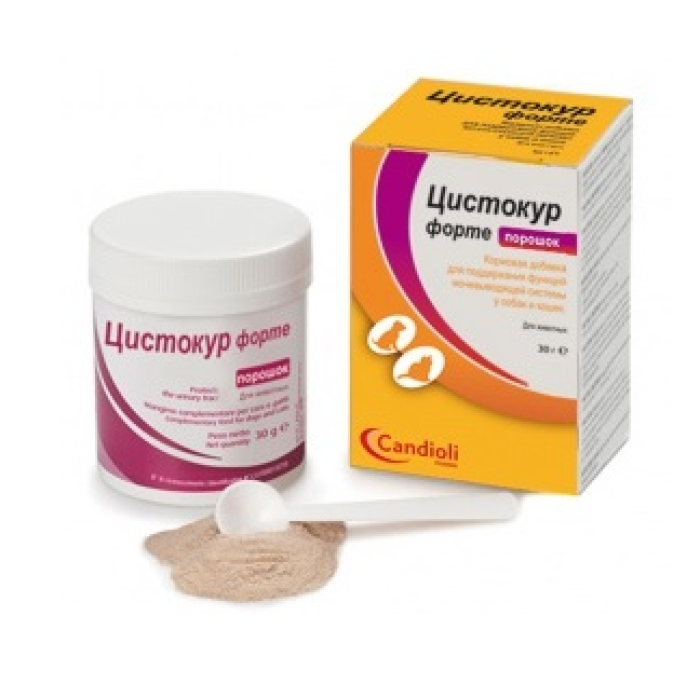 ЦИСТОКУР Форте (CystoCure Forte) кормовая в форме порошка для поддержания мочеполовой системы у собак и кошек при инфекциях мочевых путей  (30 г)