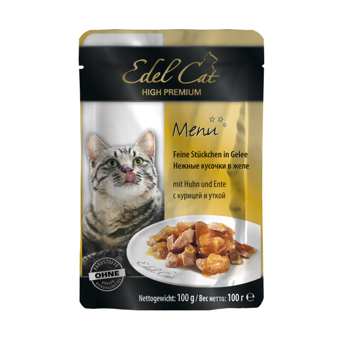 Edel Cat pouch 100g. курица и утка в желе