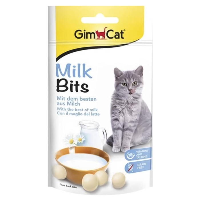 Ласощі для кішок MilkBits GimCat вітамінізовані з молоком, 40г