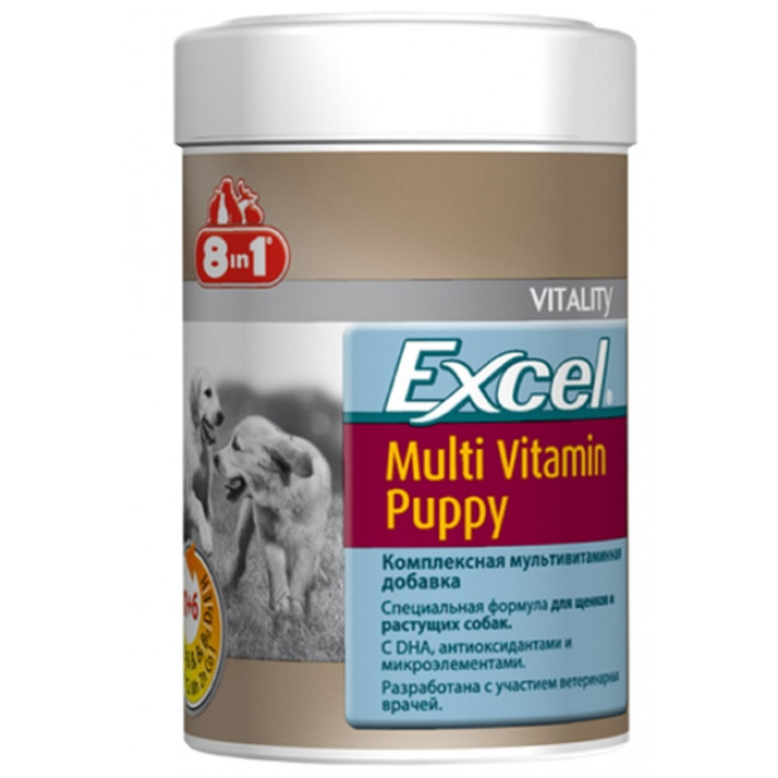 8in1 EXCEL MULTI VITAMIN PUPPY (ЕКСЕЛЬ МУЛЬТИВИТАМИНЫ ПАППИ) пищевая добавка для щенков, 100 таб.