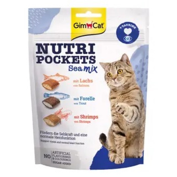 Вітамінні ласощі для кішок GimCat Nutri Pockets Морський мікс 150 г (повсякденний)