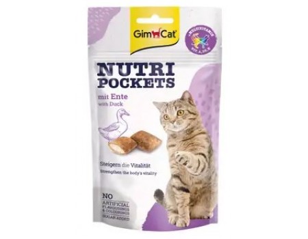 Вітамінні ласощі для кішок GimCat Nutri Pockets Качка+Мультивітамін 60 г