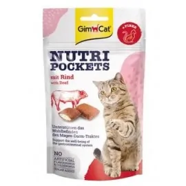 Подушечки Gimcat NutriPockets яловичиною та солодом 60г..