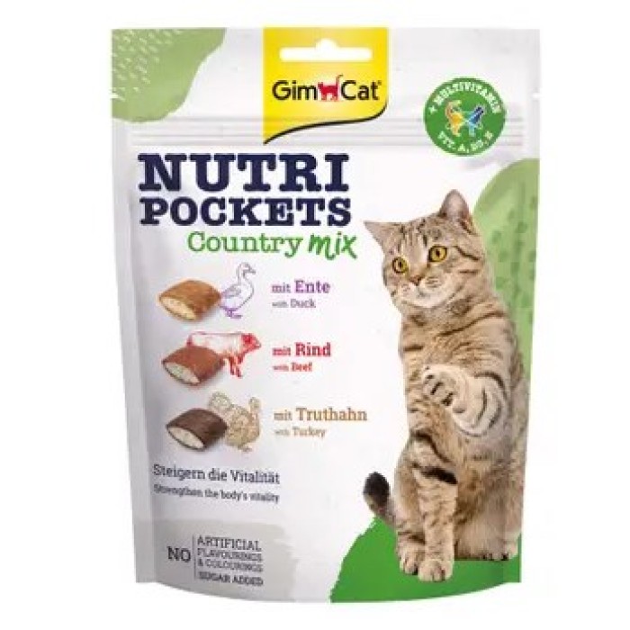 Вітамінні ласощі для кішок GimCat Nutri Pockets Кантрі мікс 150 г (повсякденний)