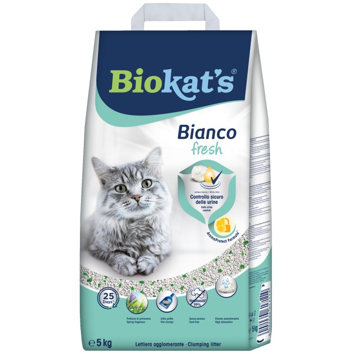 Наполнитель для кошачьего туалета Biokat's Bianco Fresh бентонитовый, 5 кг