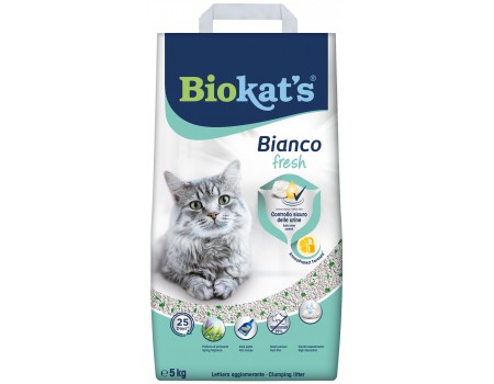 Наповнювач для котячого туалету Biokat's Bianco Fresh бентонітовий, 5 кг 