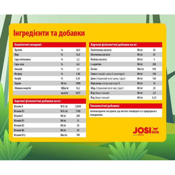 JosiDog Agilo Sport (26/16) - корм Йозидог для спортивних собак 15 кг