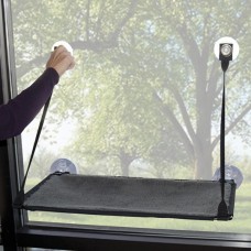 K&H Ez Mount Window Kitty Sill спальное место на окно для котов , серый, 58,5х30,5 см