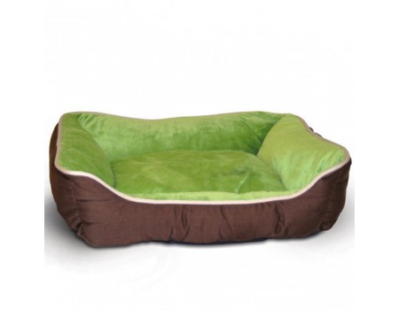 K&H Self-Warming Lounge Sleeper лежак, що самозігрівається для собак і котів, кавовий/зелений, S, 51х40,6x15 см