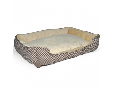 K&H Self-Warming Lounge Sleeper лежак, що самозігрівається для собак і котів, коричневий, M, 76х61x23 см