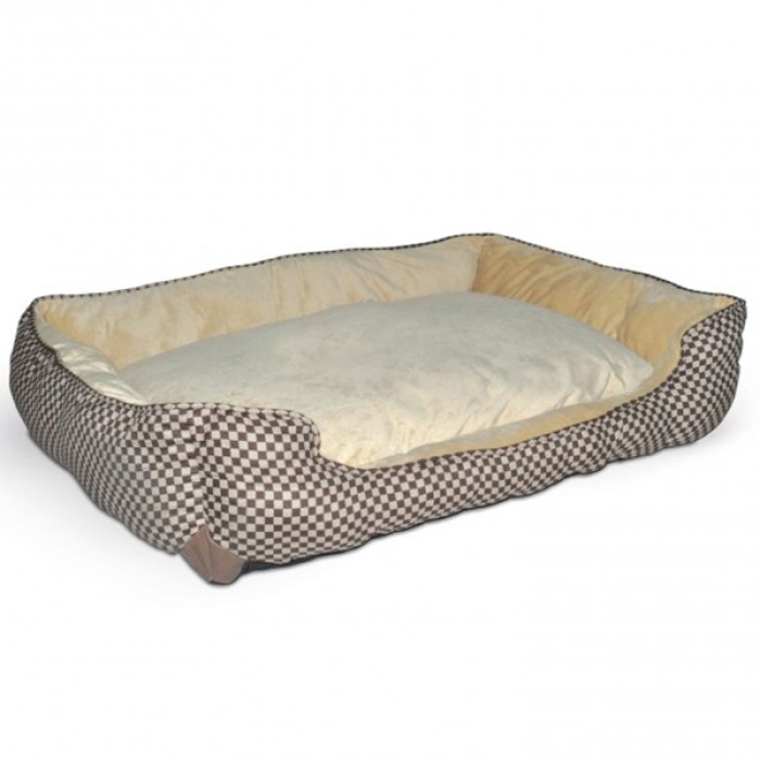 K&H Self-Warming Lounge Sleeper лежак, що самозігрівається для собак і котів, коричневий, M, 76х61x23 см