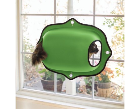K&H EZ Mount Window Pod спальное место-домик на окно для котов , зеленый 45х16 см