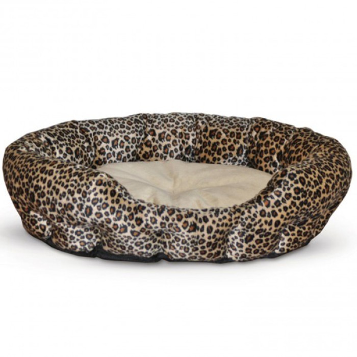 K&H Nuzzle Nest самосогревающийся лежак для собак и котов , леопард, 48x48x15 см