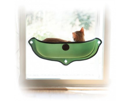 K&H Ez Mount Window Bed спальное место на окно для котов , зеленый, 69х28 см